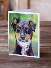 Load image into Gallery viewer, English Shepherd Greeting Cards -  Blank Note Cards – 8-Pack of Artist-Designed Cards with Envelopes