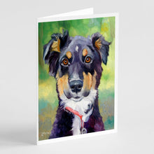 Load image into Gallery viewer, English Shepherd Greeting Cards -  Blank Note Cards – 8-Pack of Artist-Designed Cards with Envelopes