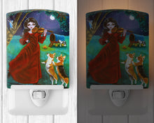 Load image into Gallery viewer, Fairy Moon Dance with Corgi Ceramic Night Light 7376CNL
