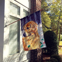 Load image into Gallery viewer, Golden Retriver Holly Flag Canvas House Size 7381CHF