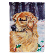 Load image into Gallery viewer, Golden Retriver Holly Flag Canvas House Size 7381CHF