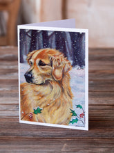 Load image into Gallery viewer, Golden Retriver Holly Greeting Cards -  Blank Note Cards – 8-Pack of Artist-Designed Cards with Envelopes