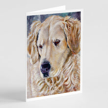 Load image into Gallery viewer, Golden Retriver Contemplation Greeting Cards -  Blank Note Cards – 8-Pack of Artist-Designed Cards with Envelopes