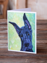 Load image into Gallery viewer, Great Dane Midnight Puppy Greeting Cards -  Blank Note Cards – 8-Pack of Artist-Designed Cards with Envelopes