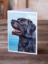 Load image into Gallery viewer, Black Labrador Retriever Greeting Cards -  Blank Note Cards – 8-Pack of Artist-Designed Cards with Envelopes