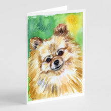 Load image into Gallery viewer, Pomeranian Sissy Greeting Cards -  Blank Note Cards – 8-Pack of Artist-Designed Cards with Envelopes
