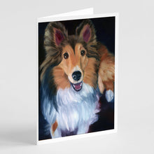 Load image into Gallery viewer, Sheltie Stand Off Greeting Cards -  Blank Note Cards – 8-Pack of Artist-Designed Cards with Envelopes