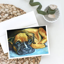 Load image into Gallery viewer, Boxer Pup Greeting Cards -  Blank Note Cards – 8-Pack of Artist-Designed Cards with Envelopes