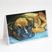 Load image into Gallery viewer, Boxer Pup Greeting Cards -  Blank Note Cards – 8-Pack of Artist-Designed Cards with Envelopes