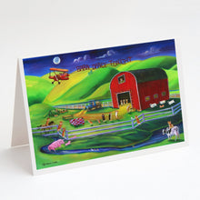 Load image into Gallery viewer, Corgi Barn Dance Greeting Cards -  Blank Note Cards – 8-Pack of Artist-Designed Cards with Envelopes