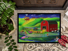 Load image into Gallery viewer, Corgi Barn Dance Doormat - 24x36 Decorative Floor Mat – Indoor/Outdoor Rug