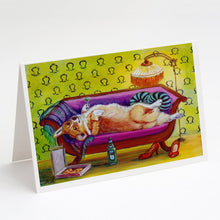 Load image into Gallery viewer, Corgi Home Alone Greeting Cards -  Blank Note Cards – 8-Pack of Artist-Designed Cards with Envelopes