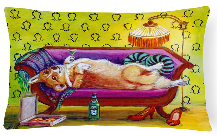 Corgi Home Alone Fabric Decorative Pillow 7406PW1216