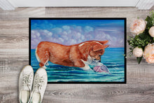 Load image into Gallery viewer, Corgi Sea Shell Find Doormat - 18x27 Decorative Floor Mat – Indoor/Outdoor Rug with Artistic Flair 7407MAT