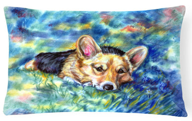 Corgi Tuckered Out Fabric Decorative Pillow 7409PW1216