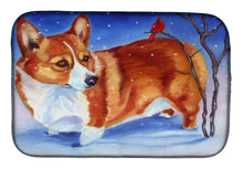 Load image into Gallery viewer, Corgi Cardinal Buddy Dish Drying Mat – Absorbent, Artistic Kitchen Essentials 7411DDM