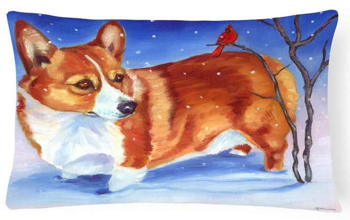 Corgi Cardinal Buddy Fabric Decorative Pillow 7411PW1216
