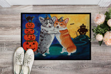 Load image into Gallery viewer, Corgi Halloween Scare Doormat - 24x36 Decorative Floor Mat – Indoor/Outdoor Rug