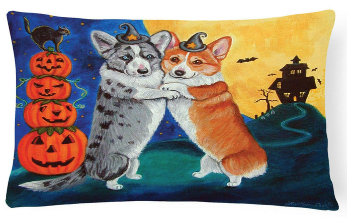 Corgi Halloween Scare Fabric Decorative Pillow 7413PW1216