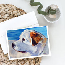 Load image into Gallery viewer, Great Pyrenees at the Beach Greeting Cards -  Blank Note Cards – 8-Pack of Artist-Designed Cards with Envelopes
