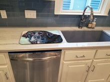 Load image into Gallery viewer, Black Labrador Face Dish Drying Mat – Absorbent, Artistic Kitchen Essentials 7419DDM