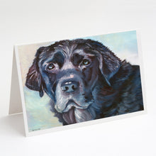 Load image into Gallery viewer, Black Labrador Face Greeting Cards -  Blank Note Cards – 8-Pack of Artist-Designed Cards with Envelopes