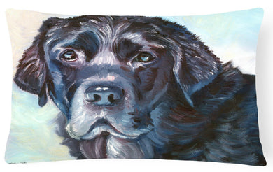 Black Labrador Face Fabric Decorative Pillow 7419PW1216