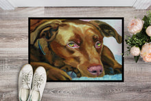 Load image into Gallery viewer, Chocolate Labrador Waiting Doormat - 24x36 Decorative Floor Mat – Indoor/Outdoor Rug