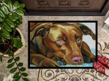 Load image into Gallery viewer, Chocolate Labrador Waiting Doormat - 24x36 Decorative Floor Mat – Indoor/Outdoor Rug