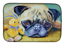 Load image into Gallery viewer, Pug Bunny Rabbit Dish Drying Mat – Absorbent, Artistic Kitchen Essentials 7423DDM