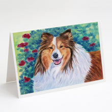 Load image into Gallery viewer, Sheltie Greeting Cards -  Blank Note Cards – 8-Pack of Artist-Designed Cards with Envelopes