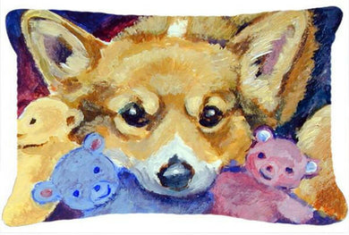Corgi with all the toys Fabric Decorative Pillow 7431PW1216