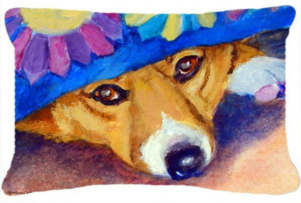 Peek-A-Boo Corgi Fabric Decorative Pillow 7433PW1216