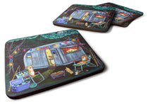 Load image into Gallery viewer, Corgi Glamping Fish Tales Trailer Coasters - Set of 4 Lightweight Foam, Absorbent Drink Coasters set of 4  7435FC