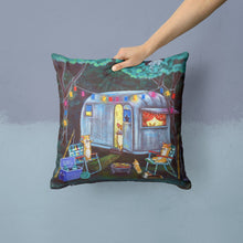 Load image into Gallery viewer, Corgi Glamping Fish Tales Trailer Throw Pillow - 14x14 Decorative Pillow – Art for Your Home &amp; Patio 7435PW1414