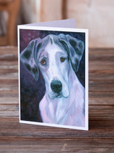 Load image into Gallery viewer, Curious Great Dane Greeting Cards -  Blank Note Cards – 8-Pack of Artist-Designed Cards with Envelopes