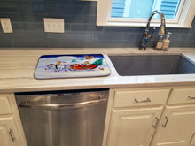 Load image into Gallery viewer, Corgi Highhacked Santa Claus Sleigh Dish Drying Mat – Absorbent, Artistic Kitchen Essentials 7442DDM
