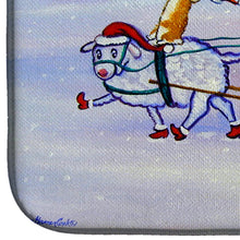 Load image into Gallery viewer, Corgi Highhacked Santa Claus Sleigh Dish Drying Mat – Absorbent, Artistic Kitchen Essentials 7442DDM