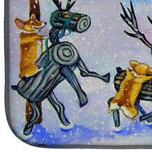 Load image into Gallery viewer, Corgi Log Reindeer Race Christmas Dish Drying Mat – Absorbent, Artistic Kitchen Essentials 7443DDM