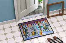 Load image into Gallery viewer, Corgi Log Reindeer Race Christmas Doormat - 24x36 Decorative Floor Mat – Indoor/Outdoor Rug