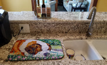 Load image into Gallery viewer, Saint Bernard Naptime Dish Drying Mat – Absorbent, Artistic Kitchen Essentials 7445DDM