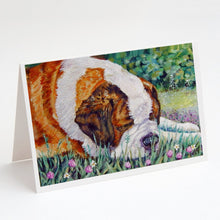 Load image into Gallery viewer, Saint Bernard Naptime Greeting Cards -  Blank Note Cards – 8-Pack of Artist-Designed Cards with Envelopes