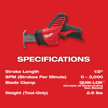 Load image into Gallery viewer, Milwaukee 2420-20 M12™ HACKZALL® Reciprocating Saw