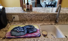 Load image into Gallery viewer, Pomeranian Dish Drying Mat – Absorbent, Artistic Kitchen Essentials 7503DDM