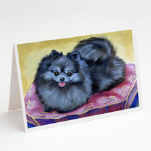Load image into Gallery viewer, Pomeranian Greeting Cards -  Blank Note Cards – 8-Pack of Artist-Designed Cards with Envelopes