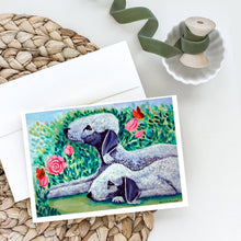 Load image into Gallery viewer, Bedlington Terrier Greeting Cards -  Blank Note Cards – 8-Pack of Artist-Designed Cards with Envelopes