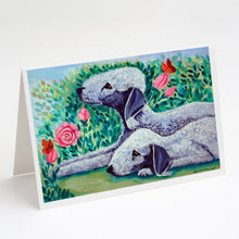 Load image into Gallery viewer, Bedlington Terrier Greeting Cards -  Blank Note Cards – 8-Pack of Artist-Designed Cards with Envelopes