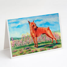 Load image into Gallery viewer, Min Pin Greeting Cards -  Blank Note Cards – 8-Pack of Artist-Designed Cards with Envelopes