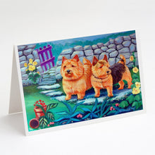 Load image into Gallery viewer, Norwich Terrier Greeting Cards -  Blank Note Cards – 8-Pack of Artist-Designed Cards with Envelopes
