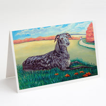 Load image into Gallery viewer, Scottish Deerhound Greeting Cards -  Blank Note Cards – 8-Pack of Artist-Designed Cards with Envelopes